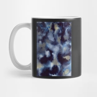 Dreamy Watercolor texture with indigo, blue and gold accents Mug